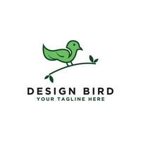 logo design icône feuille oiseau vecteur modèle logo, vecteur