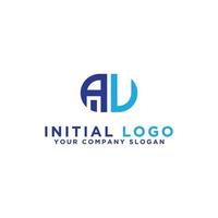 des conceptions de logo d'entreprise inspirantes à partir des lettres initiales de l'icône du logo av. -vecteurs vecteur