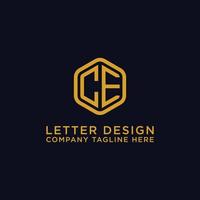 conceptions de logo inspirantes pour les entreprises à partir des lettres initiales de l'icône du logo ce. -vecteurs vecteur