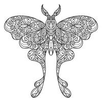 papillon dessiné à la main pour livre de coloriage adulte