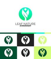 création de logo d'entreprise, logo de feuille, logo écologique, nature vecteur