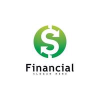vecteur de concept de conception de logo d'argent. logotype simple financier ou bancaire