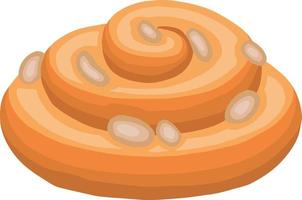 petit pain d'escargot aux amandes, gâteau dessert, illustration dessinée à la main