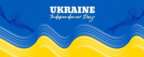 fond de célébration de la fête de l'indépendance de l'ukraine avec un design agitant le drapeau 3d vecteur