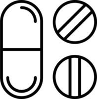 icône de ligne de vecteur de pilules