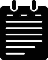 icône de glyphe de vecteur de notes