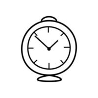 alarme d'horloge, illustration vectorielle de montres mécaniques doodle, isoler sur blanc. vecteur