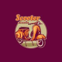 illustration de logo classique de scooter vecteur