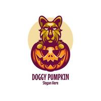 logo de personnage halloween chien vecteur
