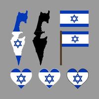 Israël. carte et drapeau d'Israël. illustration vectorielle. vecteur