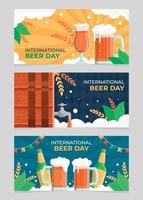 bannières de la journée internationale de la bière vecteur