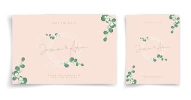 carte de mariage floral ou carte d'invitation sur fond rose style élégant et luxueux. se sentir frais avec un thème naturel. vecteur