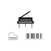 modèle de logo d'illustration vectorielle d'icône de piano. vecteur