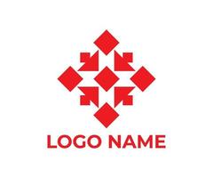 logo abstrait, logo emblème avec logo de couleur rouge vecteur