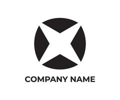 logo lettre x, création de logo circulaire, création de logo emblème de couleur noire vecteur