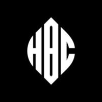 création de logo de lettre de cercle hbc avec forme de cercle et d'ellipse. lettres hbc ellipse avec style typographique. les trois initiales forment un logo circulaire. hbc cercle emblème abstrait monogramme lettre marque vecteur. vecteur