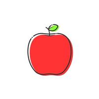 vecteur de pomme fruit isolé. icône de pomme de dessin animé sur fond blanc