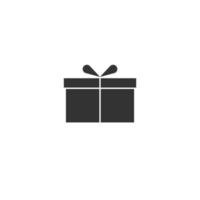 vecteur de boîte cadeau silhouette isolé. icône de boîte de contour sur fond blanc