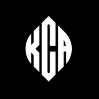 création de logo de lettre de cercle kca avec forme de cercle et d'ellipse. lettres kca ellipse avec style typographique. les trois initiales forment un logo circulaire. kca cercle emblème abstrait monogramme lettre marque vecteur. vecteur