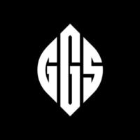 création de logo de lettre de cercle de ggs avec la forme de cercle et d'ellipse. lettres ggs ellipse avec style typographique. les trois initiales forment un logo circulaire. ggs cercle emblème abstrait monogramme lettre marque vecteur. vecteur