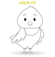 page de coloriage pour les enfants avec un petit poulet mignon. coloriez-le illustration vectorielle vecteur