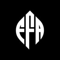 création de logo de lettre de cercle ffa avec forme de cercle et d'ellipse. lettres d'ellipse ffa avec style typographique. les trois initiales forment un logo circulaire. ffa cercle emblème abstrait monogramme lettre marque vecteur. vecteur