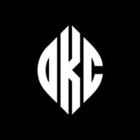 création de logo de lettre de cercle dkc avec forme de cercle et d'ellipse. lettres ellipse dkc avec style typographique. les trois initiales forment un logo circulaire. dkc cercle emblème abstrait monogramme lettre marque vecteur. vecteur