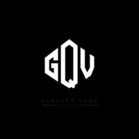 création de logo de lettre gqv avec forme de polygone. création de logo en forme de polygone et de cube gqv. modèle de logo vectoriel hexagone gqv couleurs blanches et noires. monogramme gqv, logo d'entreprise et immobilier.