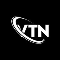 logo VTN. lettre vtn. création de logo de lettre vtn. initiales logo vtn liées avec un cercle et un logo monogramme majuscule. typographie vtn pour la technologie, les affaires et la marque immobilière. vecteur