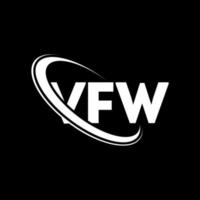 logo vfw. lettre vfw. création de logo de lettre vfw. initiales vfw logo lié avec cercle et logo monogramme majuscule. typographie vfw pour la technologie, les affaires et la marque immobilière. vecteur
