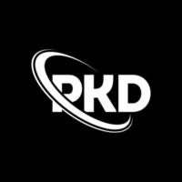 logo pkd. lettre pkd. création de logo de lettre pkd. initiales logo pkd liées avec un cercle et un logo monogramme majuscule. typographie pkd pour la technologie, les affaires et la marque immobilière. vecteur