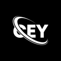 logo de cey. lettre de cey. création de logo de lettre cey. initiales logo cey liées avec un cercle et un logo monogramme majuscule. typographie cey pour la technologie, les affaires et la marque immobilière. vecteur