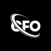 logo du cfo. lettre du cfo. création de logo de lettre de cfo. initiales du logo cfo liées par un cercle et un logo monogramme majuscule. typographie cfo pour la marque technologique, commerciale et immobilière. vecteur