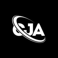 logo cja. lettre cja. création de logo de lettre cja. initiales logo cja liées avec un cercle et un logo monogramme majuscule. typographie cja pour la marque technologique, commerciale et immobilière. vecteur