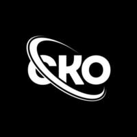 logo cko. cko lettre. création de logo de lettre cko. initiales logo cko liées avec un cercle et un logo monogramme majuscule. typographie cko pour la marque technologique, commerciale et immobilière. vecteur
