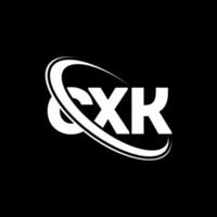 logo cxk. lettre cxk. création de logo de lettre cxk. initiales logo cxk liées avec un cercle et un logo monogramme majuscule. typographie cxk pour la technologie, les affaires et la marque immobilière. vecteur