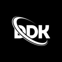 logo ddd. lettre ddk. création de logo de lettre ddk. initiales logo ddk liées avec un cercle et un logo monogramme majuscule. typographie ddk pour la technologie, les affaires et la marque immobilière. vecteur