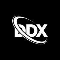 logo ddx. lettre ddx. création de logo de lettre ddx. initiales logo ddx liées avec un cercle et un logo monogramme majuscule. typographie ddx pour la technologie, les affaires et la marque immobilière. vecteur