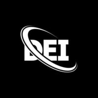 logo dei. dei lettre. création de logo de lettre dei. initiales logo dei liées avec un cercle et un logo monogramme majuscule. typographie dei pour la technologie, les affaires et la marque immobilière. vecteur
