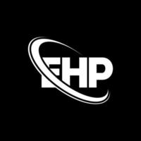 logo ep. lettre ehp. création de logo de lettre ehp. initiales logo ehp liées par un cercle et un logo monogramme majuscule. typographie ehp pour la technologie, les affaires et la marque immobilière. vecteur