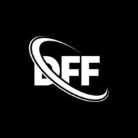 logo dff. lettre dff. création de logo de lettre dff. initiales logo dff liées par un cercle et un logo monogramme majuscule. typographie dff pour la technologie, les affaires et la marque immobilière. vecteur