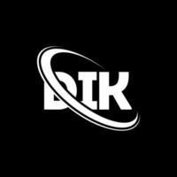logo dik. dik lettre. création de logo de lettre dik. initiales logo dik liées avec un cercle et un logo monogramme majuscule. typographie dik pour la technologie, les affaires et la marque immobilière. vecteur