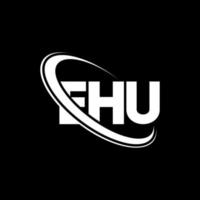 logo ehu. lettre ehu. création de logo de lettre ehu. initiales logo ehu liées avec un cercle et un logo monogramme majuscule. typographie ehu pour la technologie, les affaires et la marque immobilière. vecteur