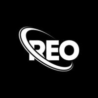 logo réo. lettre reo. création de logo de lettre reo. initiales logo reo liées avec un cercle et un logo monogramme majuscule. typographie reo pour la technologie, les affaires et la marque immobilière. vecteur