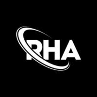 logo rha. lettre rha. création de logo de lettre rha. initiales logo rha liées avec un cercle et un logo monogramme majuscule. typographie rha pour la technologie, les affaires et la marque immobilière. vecteur