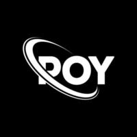 logo poy. lettre poy. création de logo de lettre poy. initiales poy logo lié avec cercle et logo monogramme majuscule. typographie poy pour la technologie, les affaires et la marque immobilière. vecteur