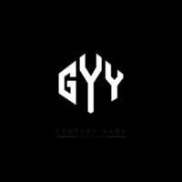 création de logo de lettre gyy avec forme de polygone. création de logo en forme de polygone et de cube gyy. modèle de logo vectoriel gyy hexagone couleurs blanches et noires. monogramme gyy, logo d'entreprise et immobilier.