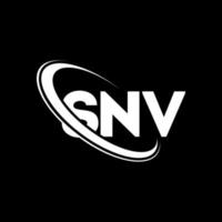 logo snv. lettre snv. création de logo de lettre snv. initiales logo snv liées avec un cercle et un logo monogramme majuscule. typographie snv pour la marque technologique, commerciale et immobilière. vecteur