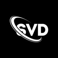 logo svd. lettre svd. création de logo de lettre svd. initiales logo svd lié avec cercle et logo monogramme majuscule. typographie svd pour la technologie, les affaires et la marque immobilière. vecteur