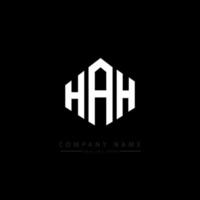 création de logo de lettre hah avec forme de polygone. hah création de logo en forme de polygone et de cube. modèle de logo vectoriel hah hexagone couleurs blanches et noires. hah monogramme, logo d'entreprise et immobilier.